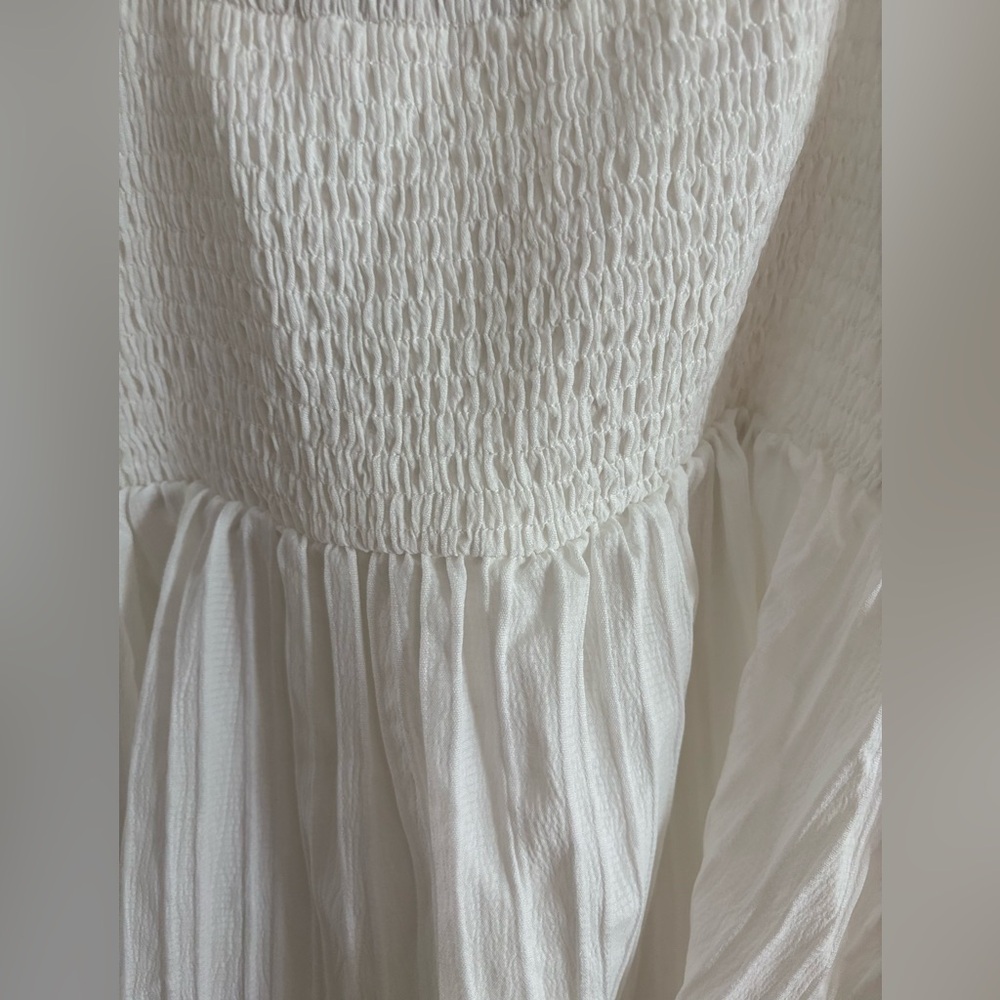 SHEIN Curve VCay White Gauzy NWT Smocked Halter Top Size XL - Picture 5 of 7